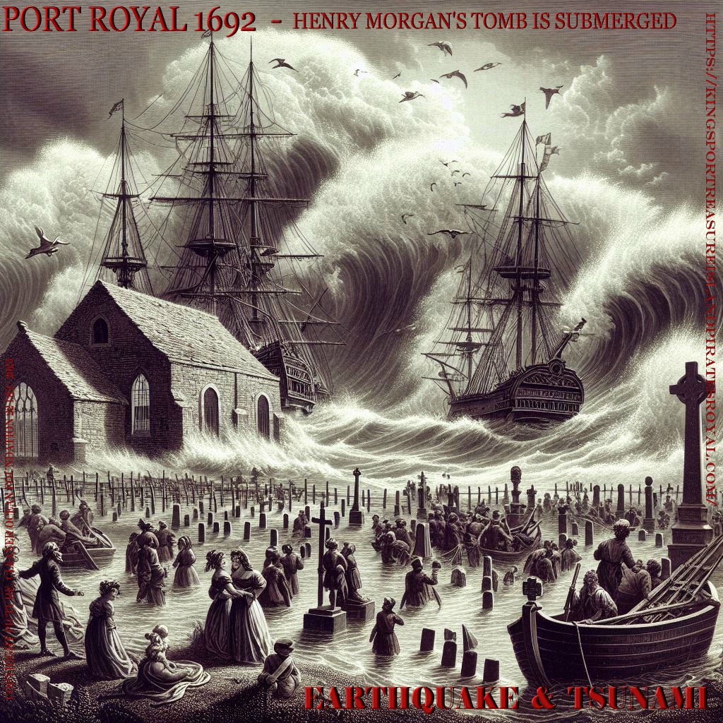 Dark clouds gathered ominously, as a warning perhaps that a great disturbance was about to hit the Caribbean with immense force. Deep under the ocean, pressure had been building since the last significant movement of the Caribbean plate in June 1692, where Port Royal was literally subsumed, and swallowed up, almost whole. Palisadoes Cemetary and Captain Henry Morgan's tomb are swallowed whole, lost for the next three hundred and fifty years